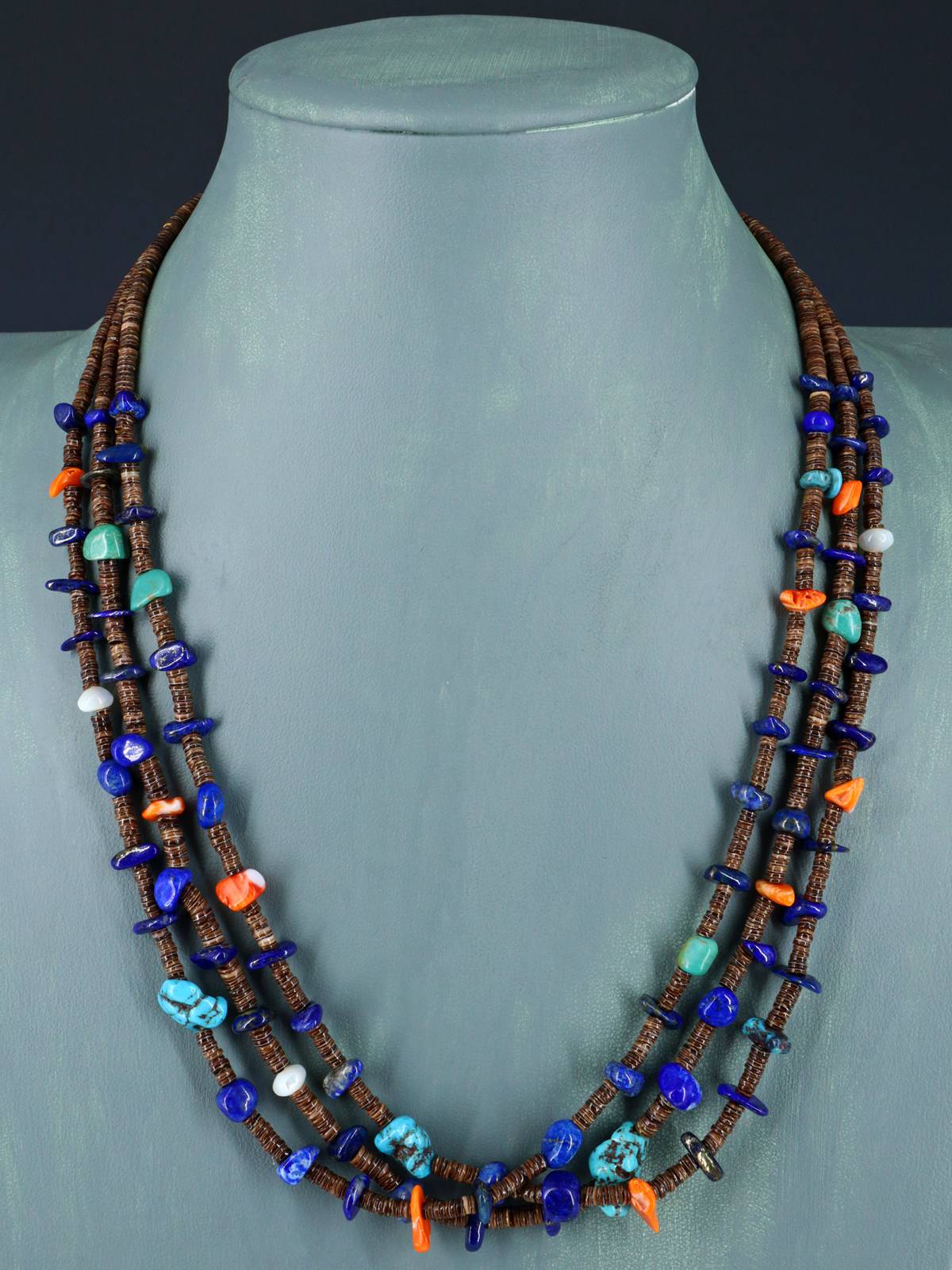 Collar de ostras espinosas y turquesas de Santo Domingo nativo americano