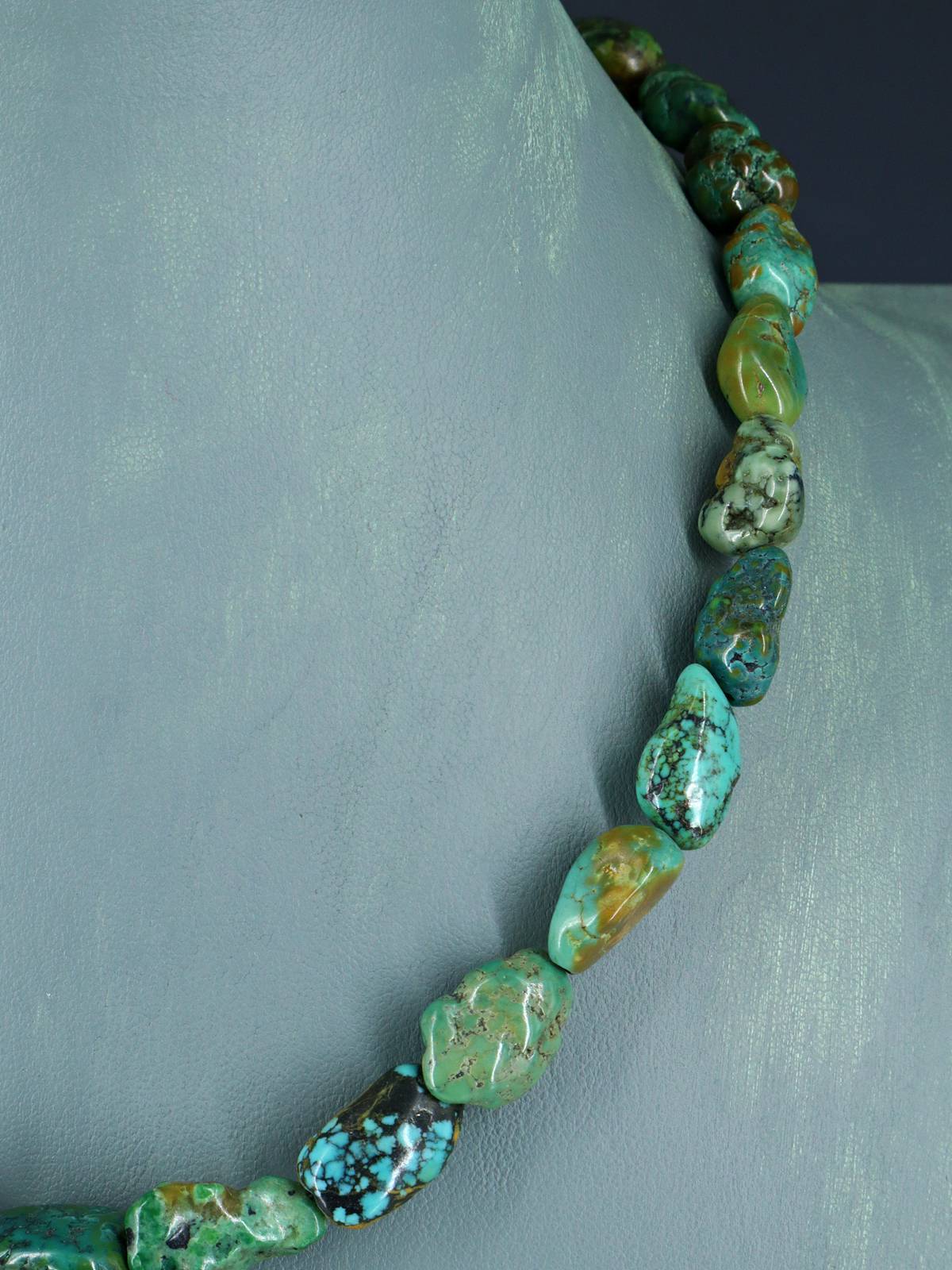 Native American Jewelry Single Strand Chunky Turquoise Necklace