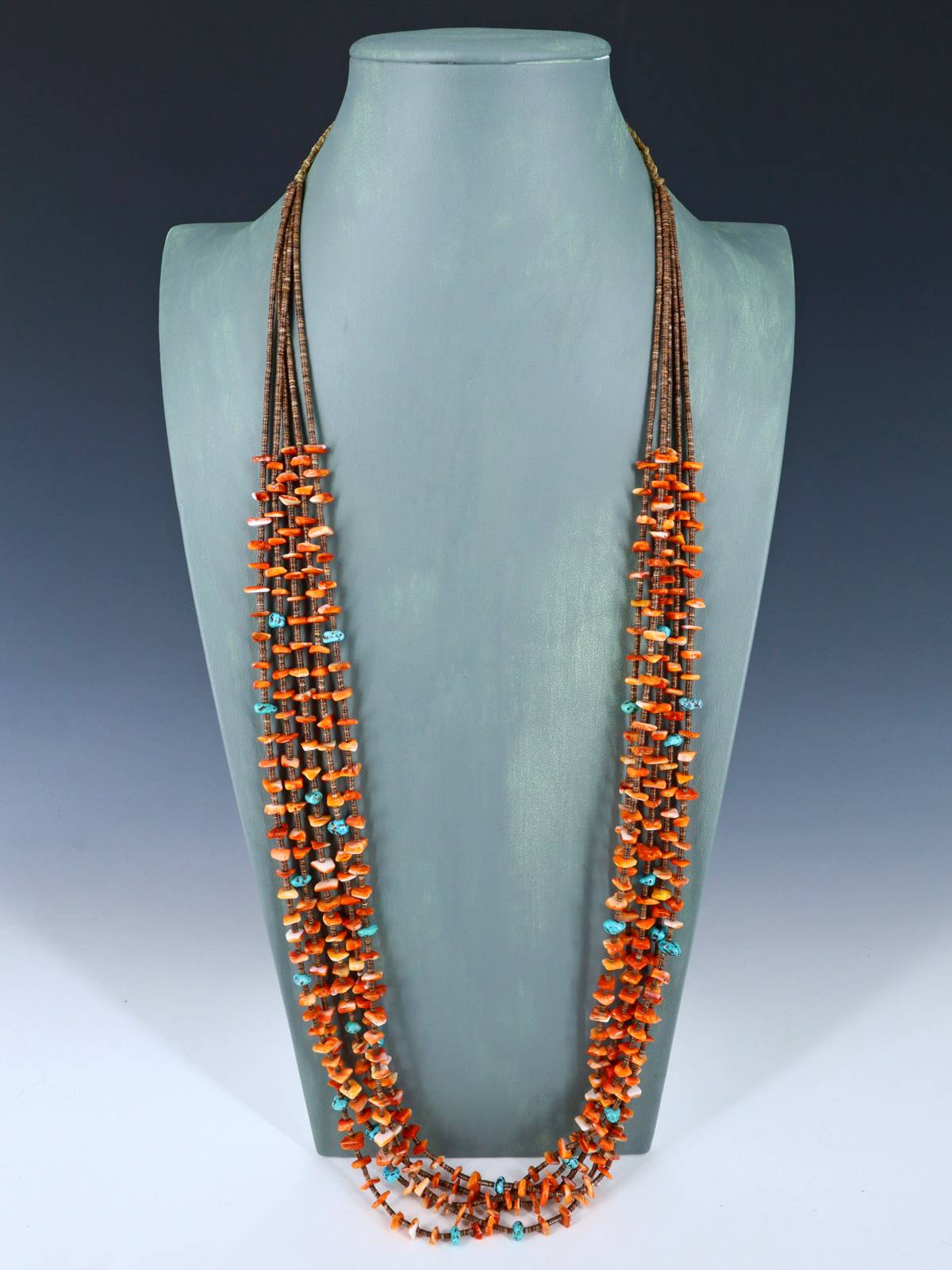 Collier Heishi amérindien vintage turquoise et coquillage