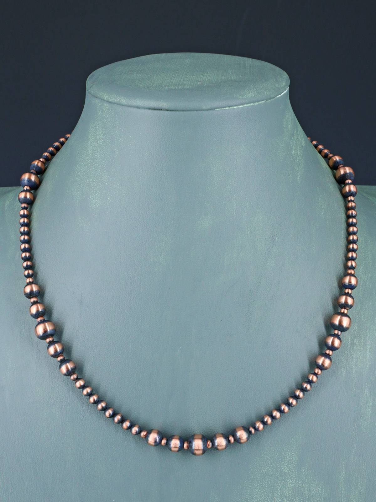 18" Navajo Jewelry Single Strand Copper Beaded Necklace