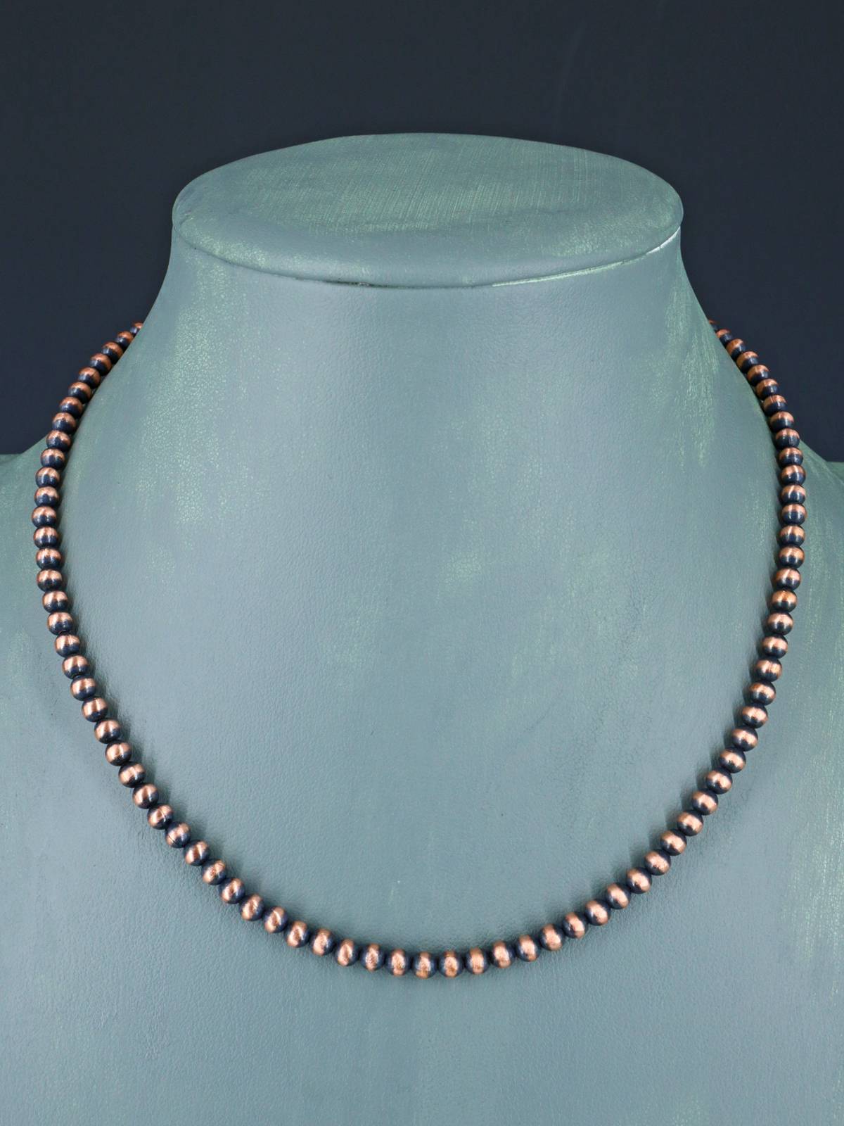 16" Navajo Jewelry Single Strand Copper Beaded Necklace