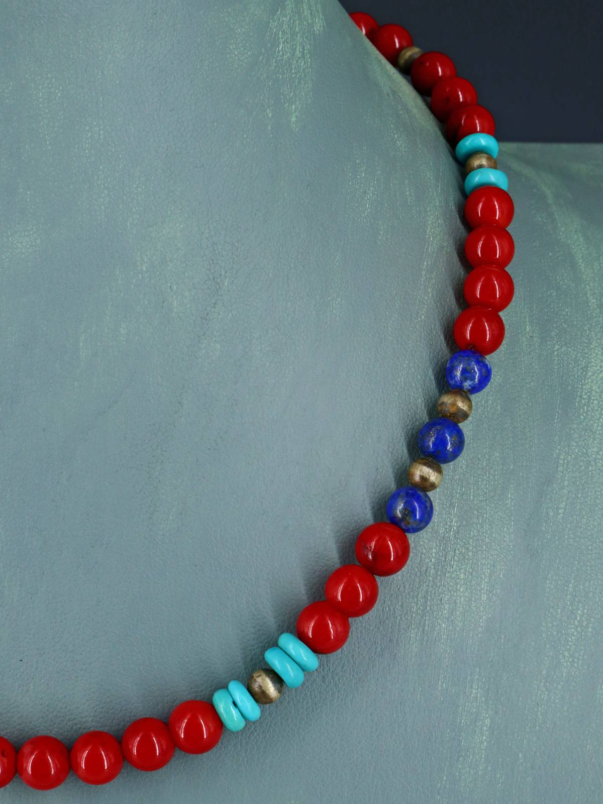 Navajo Coral Beaded Single Strand Necklace - PuebloDirect.com