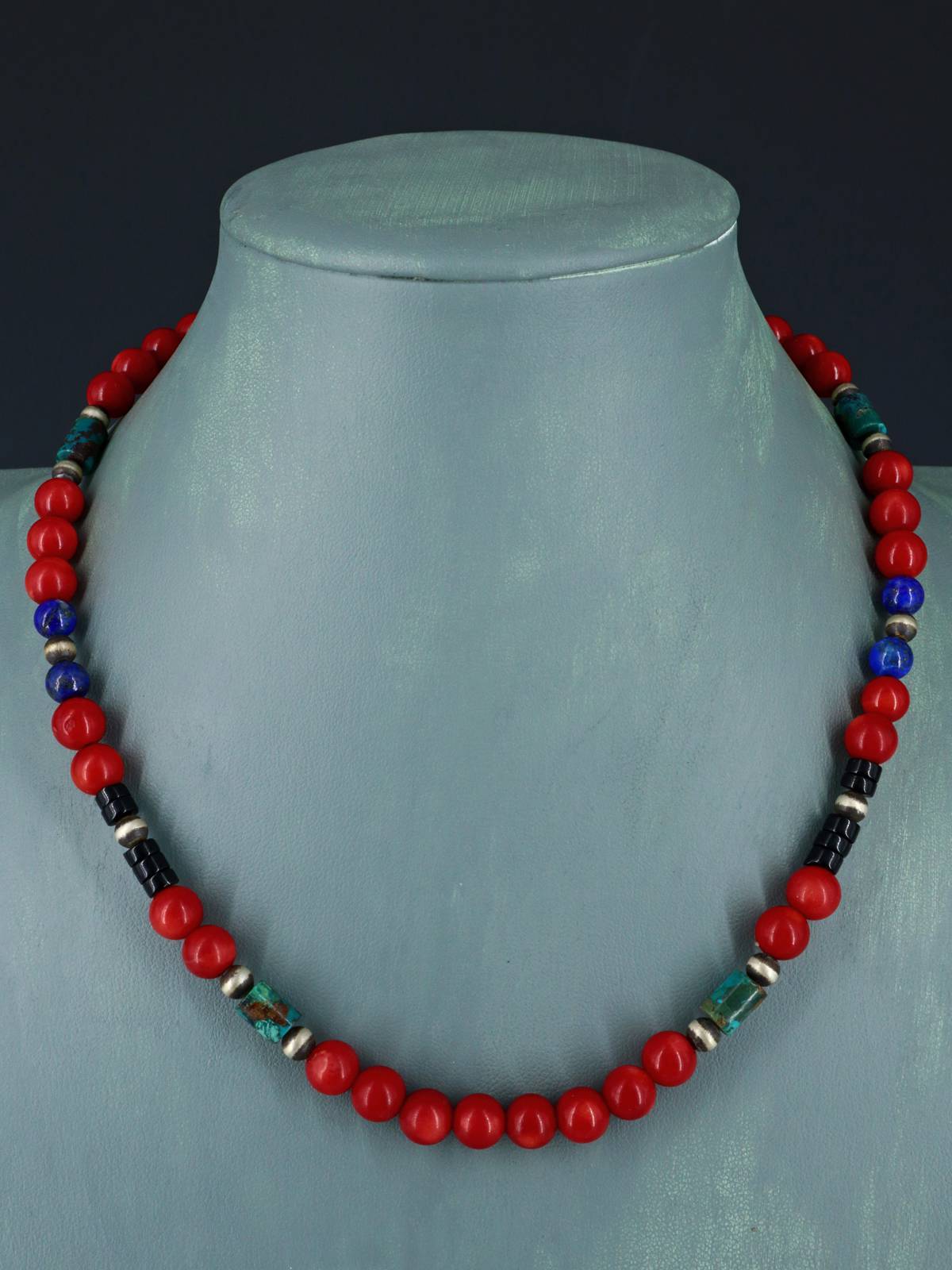 Navajo Coral Beaded Single Strand Necklace