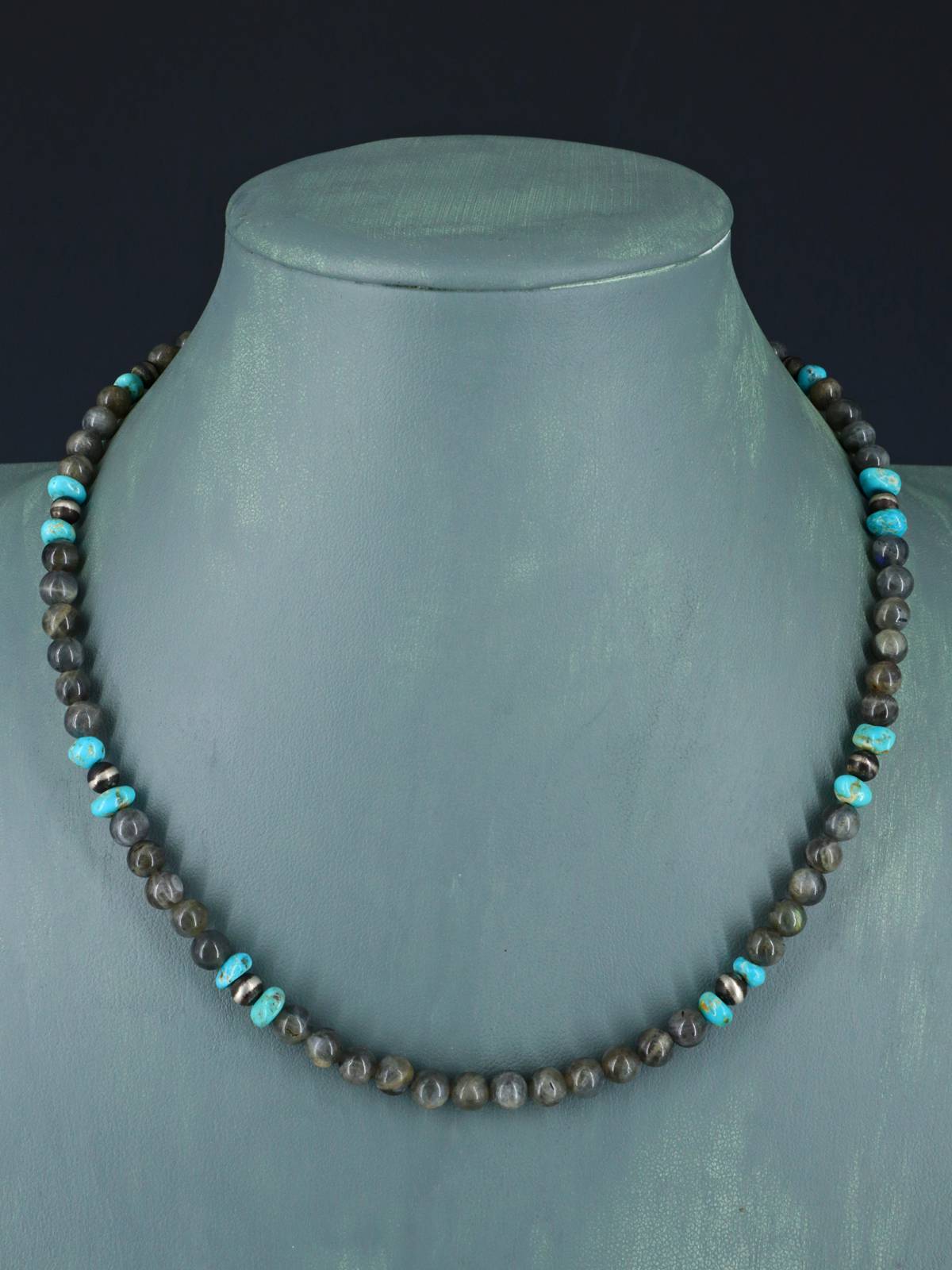 Navajo Labradorite Beaded Single Strand Necklace - PuebloDirect.com