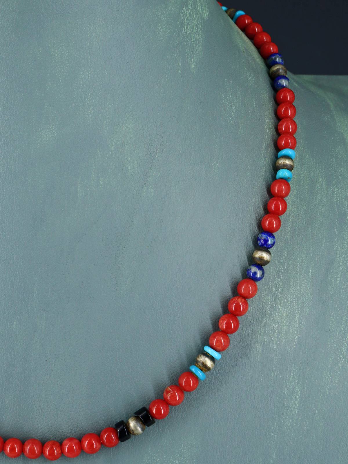 Navajo Coral Beaded Single Strand Necklace - PuebloDirect.com
