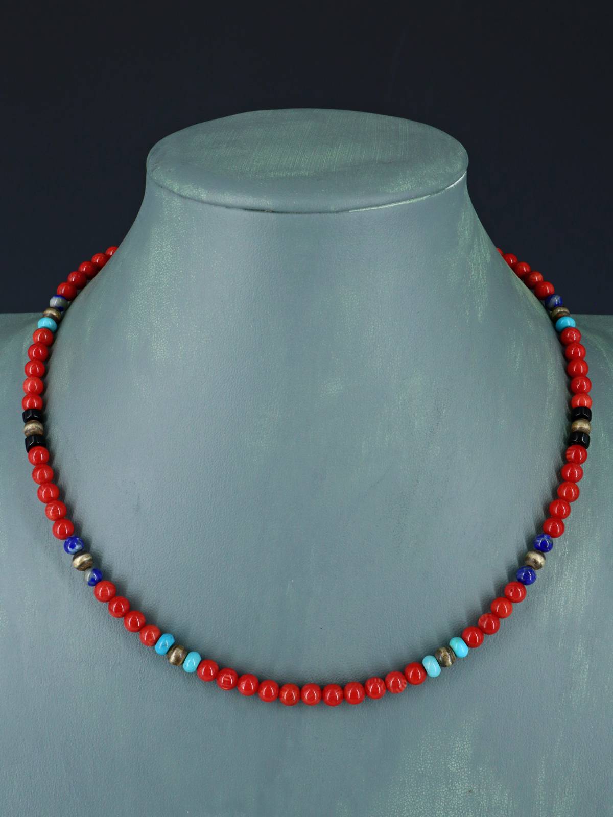 Navajo Coral Beaded Single Strand Necklace - PuebloDirect.com