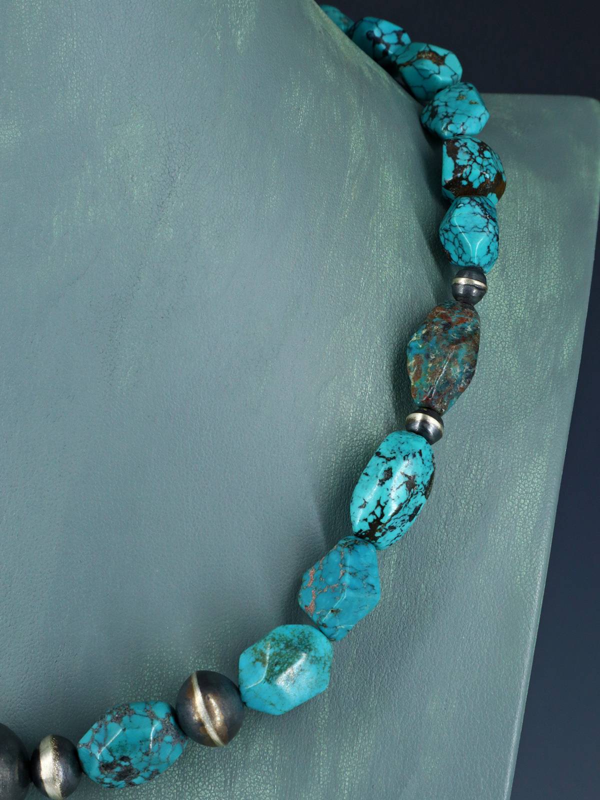 Chunky Native American Single Strand Turquoise Nugget Necklace - PuebloDirect.com