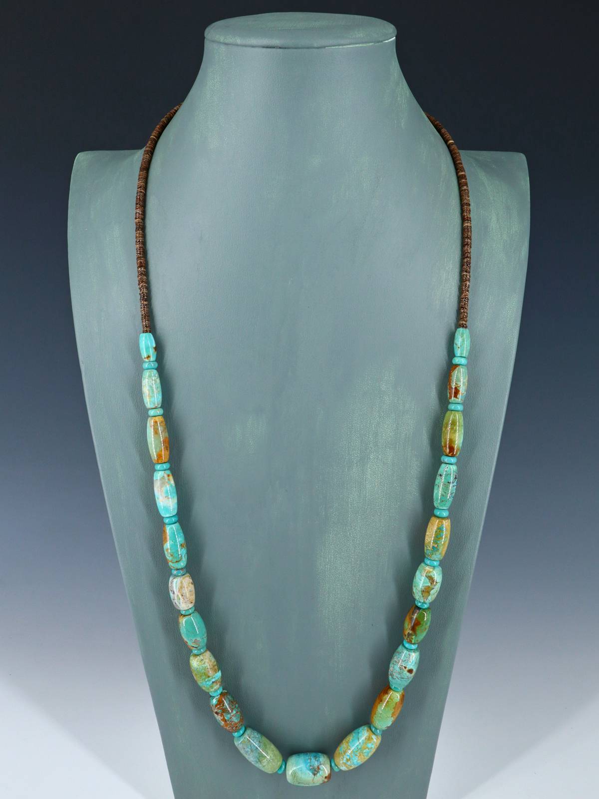 Navajo Single Strand Turquoise Rounded Bead Necklace - PuebloDirect.com