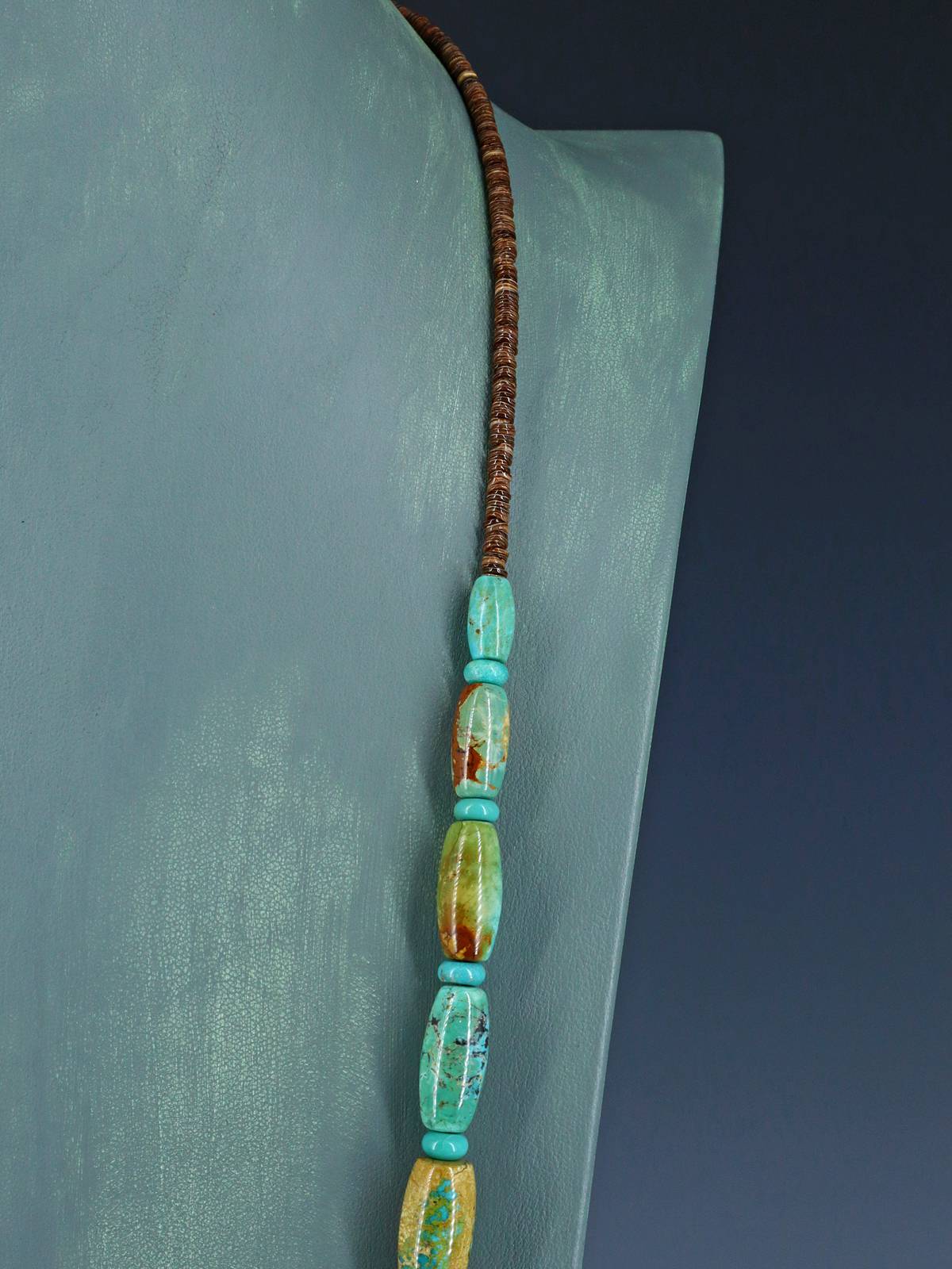 Navajo Single Strand Turquoise Rounded Bead Necklace - PuebloDirect.com