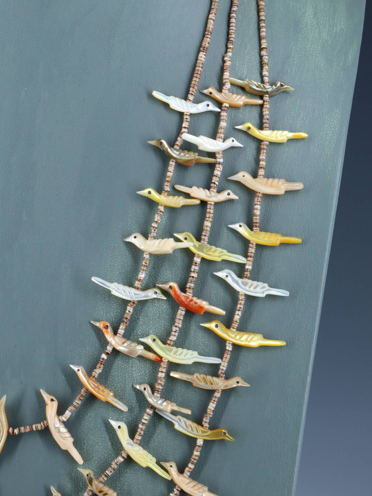 Vintage Zuni Pueblo Three Strand Bird Fetish Necklace - PuebloDirect.com