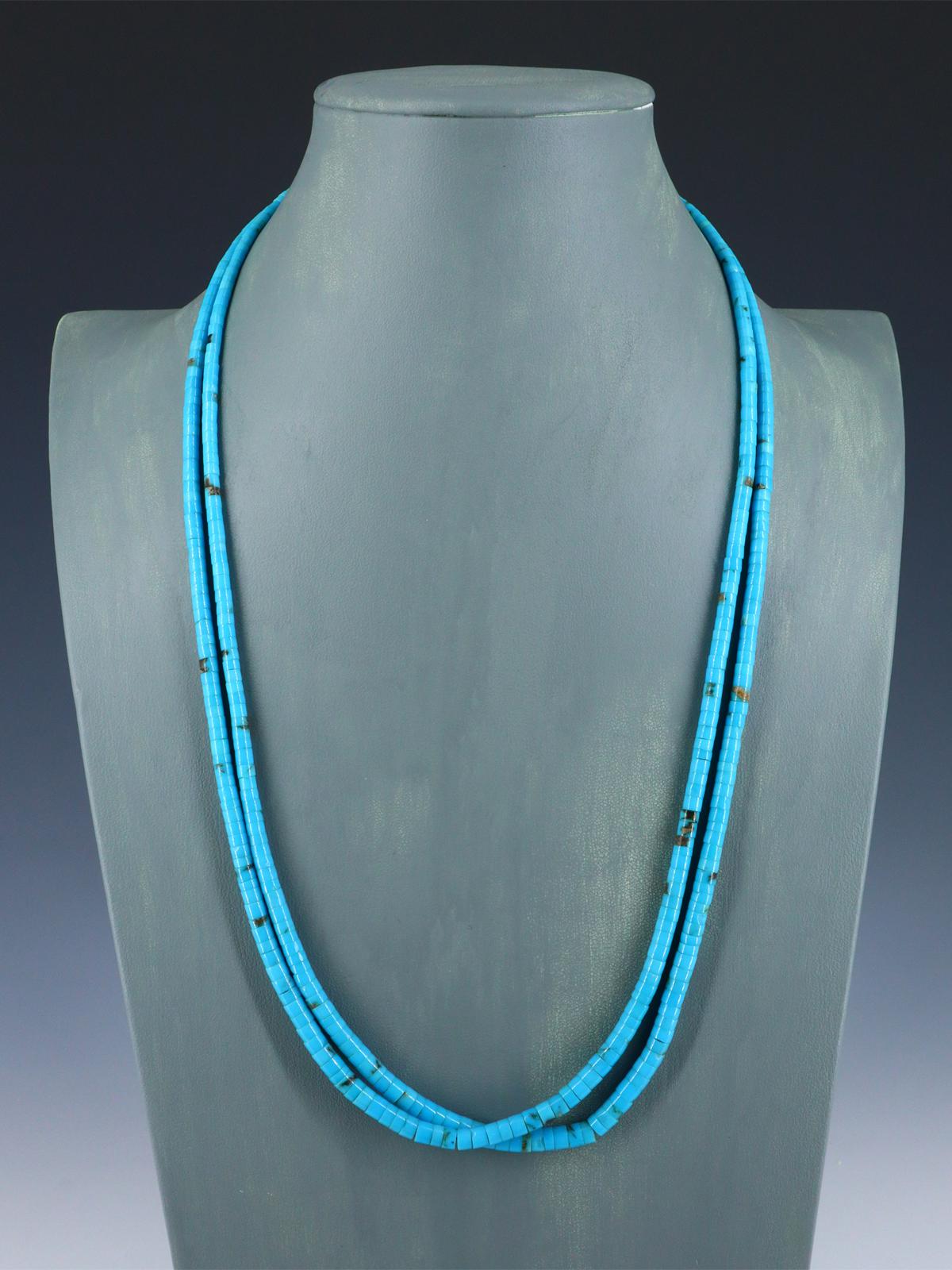 Estate Native American Turquoise Heishi Necklace