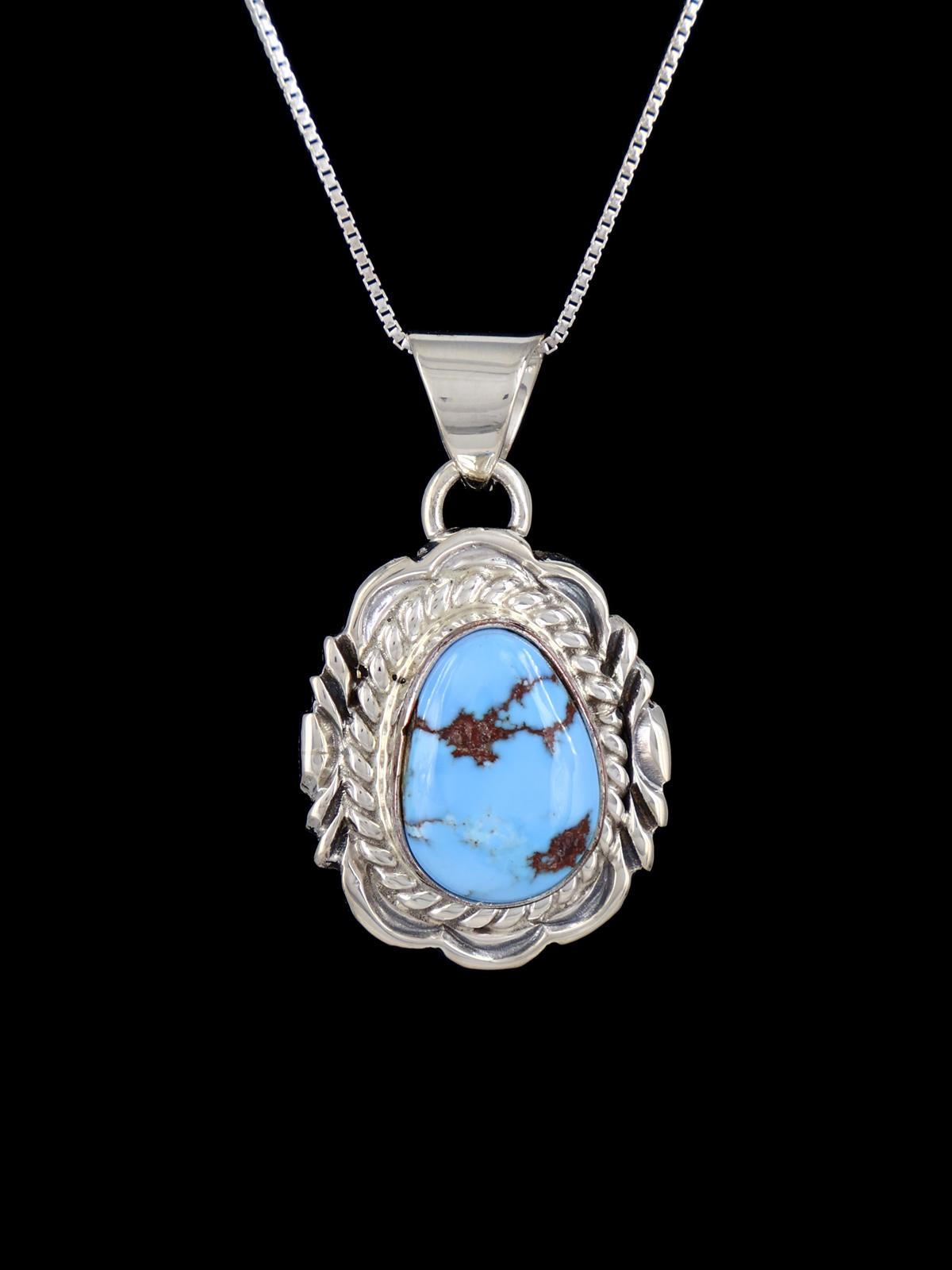 Native American Jewelry Golden Hill Turquoise Pendant - PuebloDirect.com