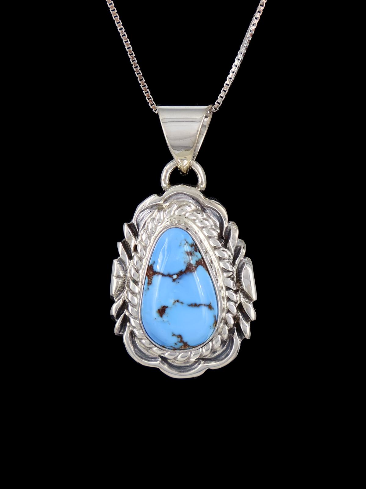 Native American Jewelry Golden Hill Turquoise Pendant - PuebloDirect.com