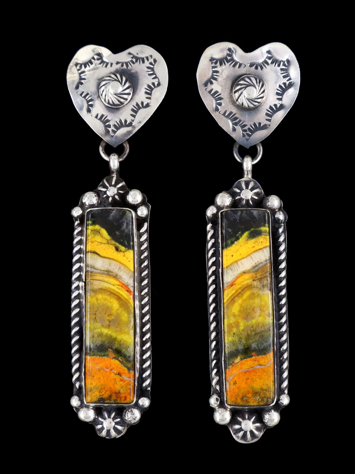 Boucles d'oreilles Navajo en argent sterling Sonora Gold Turquoise Post