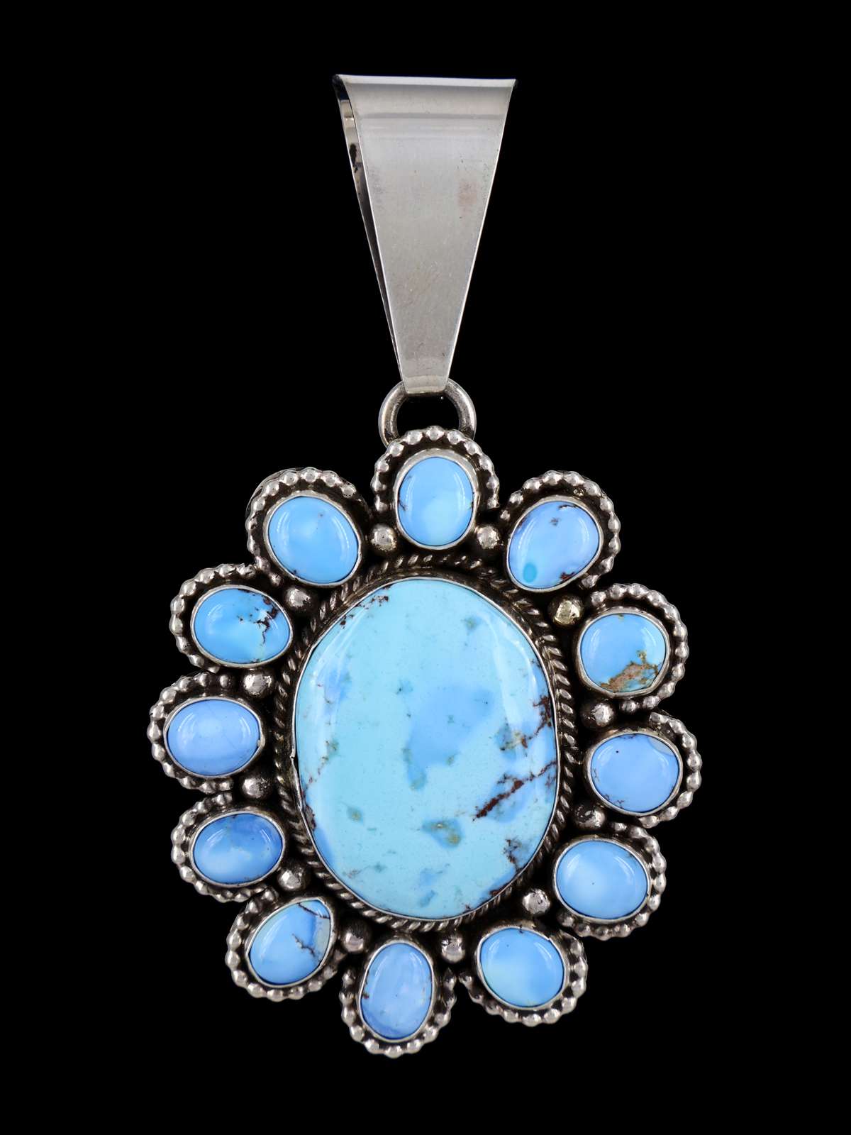 Pendentif amérindien Golden Hill Turquoise en argent sterling