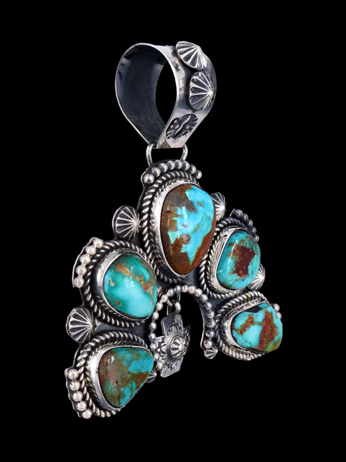 Native American Jewelry Pilot Mountain Turquoise Naja Pendant
