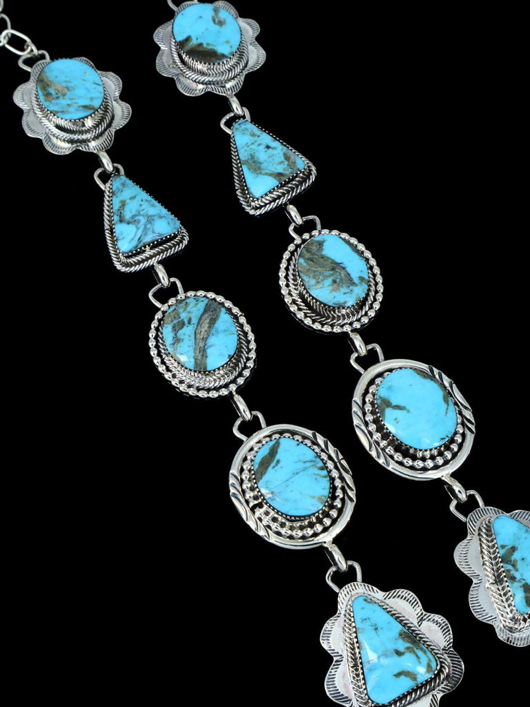 Native American Jewelry Turquoise Squash Blossom Necklace - PuebloDirect.com