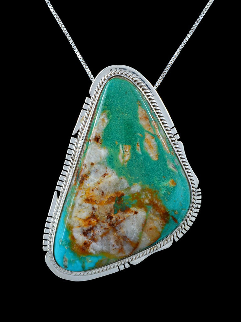 Native American Jewelry Pilot Mountain Turquoise Pendant - PuebloDirect.com