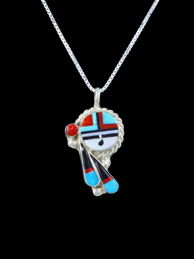 Sterling Silver Mother of Pearl Zuni Sunface Pendant - PuebloDirect.com