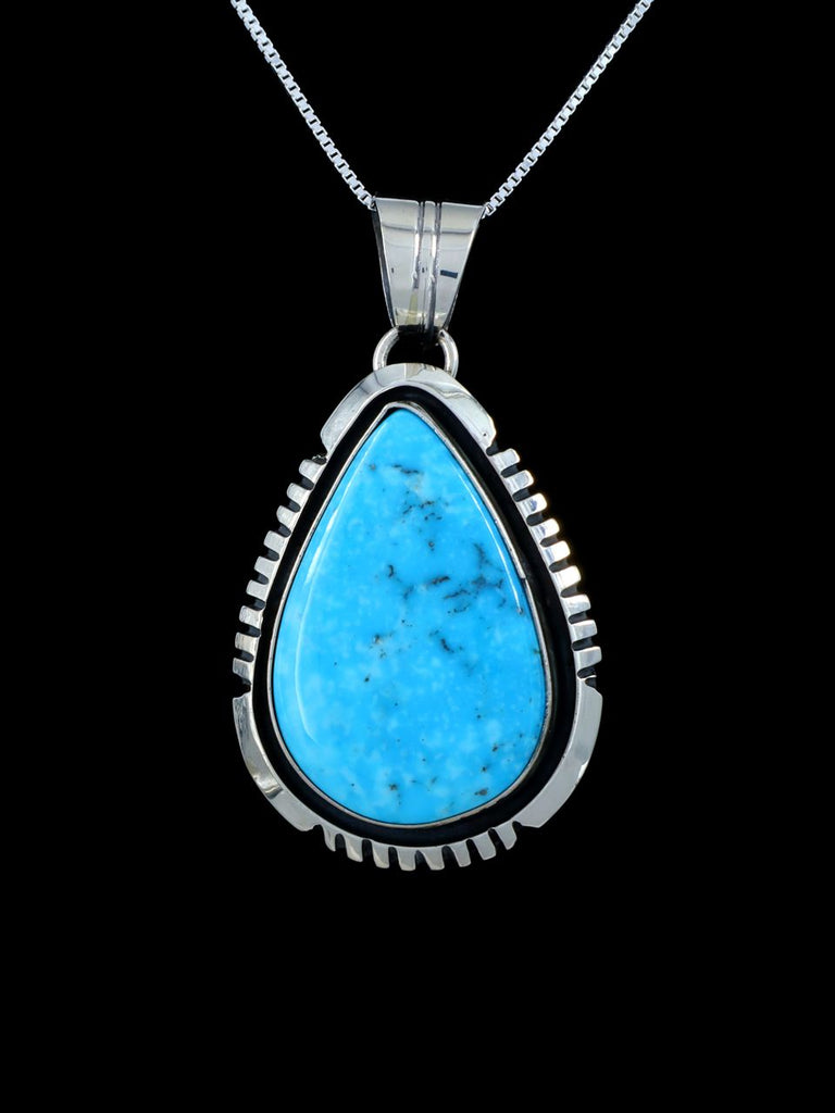 Native American Blue Ridge Turquoise Sterling Silver Pendant - PuebloDirect.com