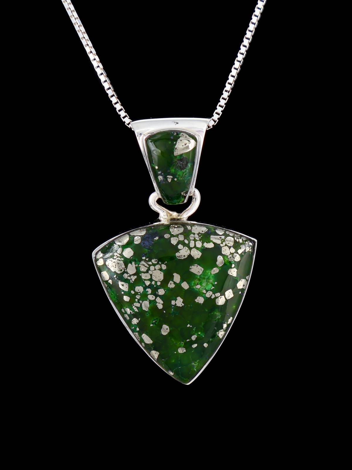 Native American Sterling Silver Sonoran Gold Turquoise Pendant - PuebloDirect.com