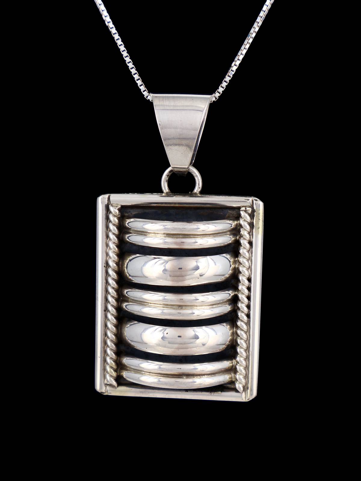 Navajo Sculpted Sterling Silver Pendant - PuebloDirect.com