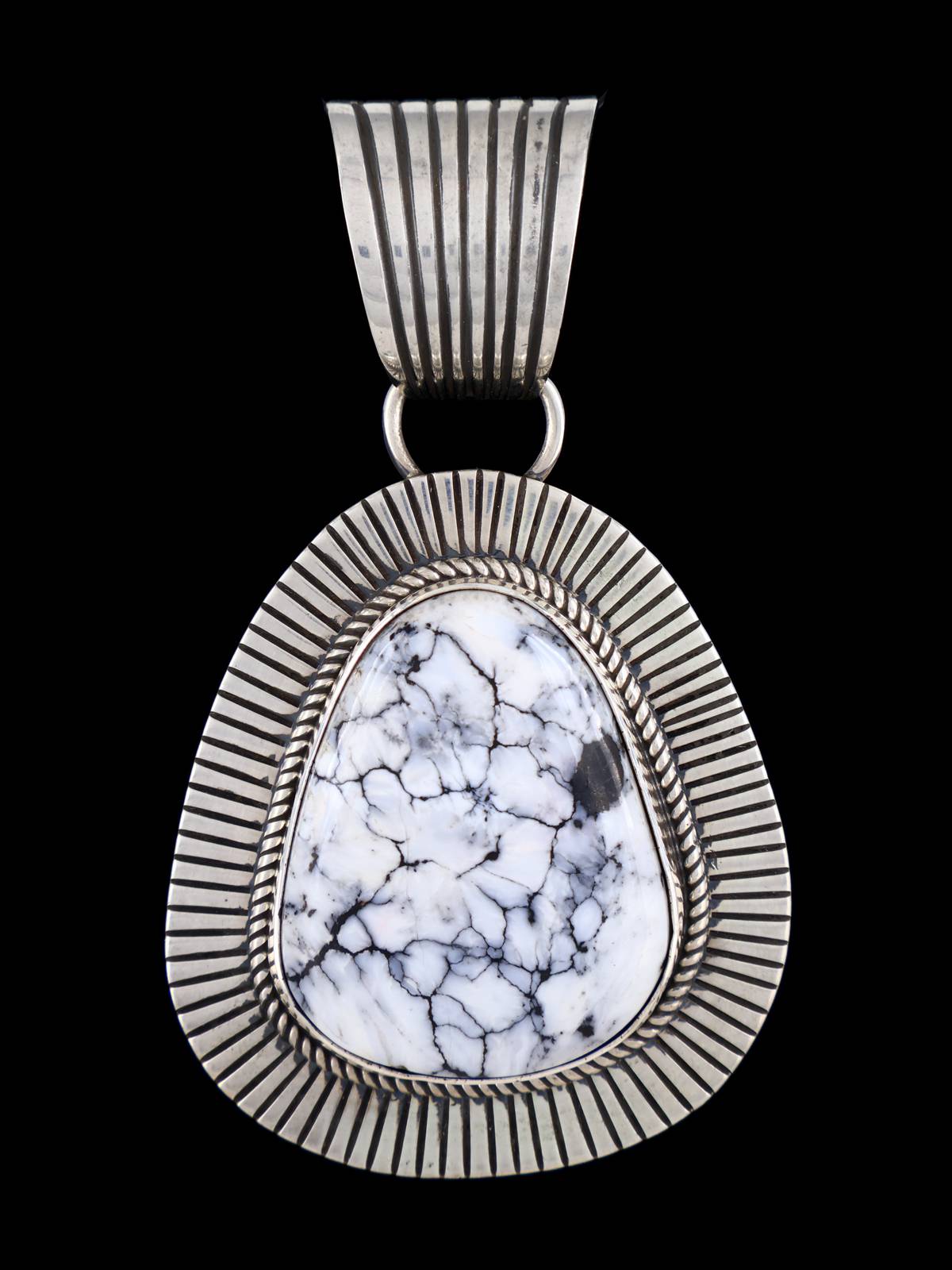 Native American Cold Chisel White Buffalo Pendant - PuebloDirect.com