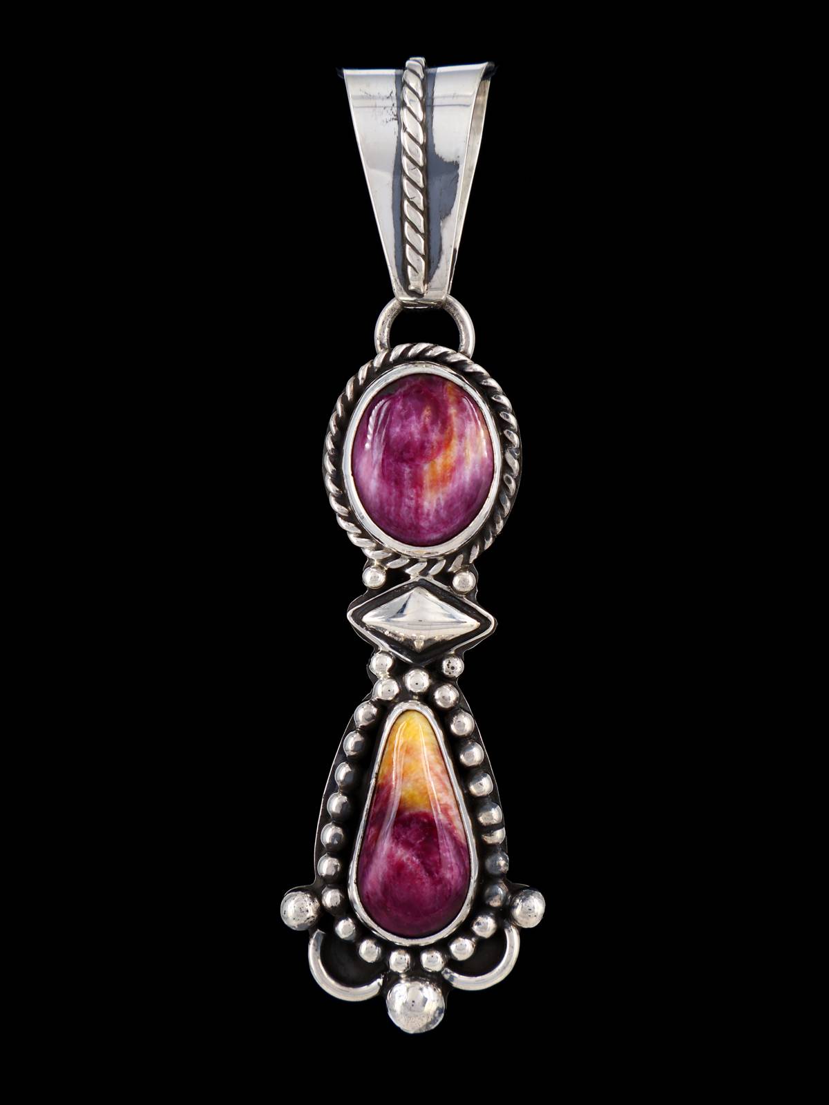 Native American Jewelry Purple Spiny Oyster Pendant - PuebloDirect.com