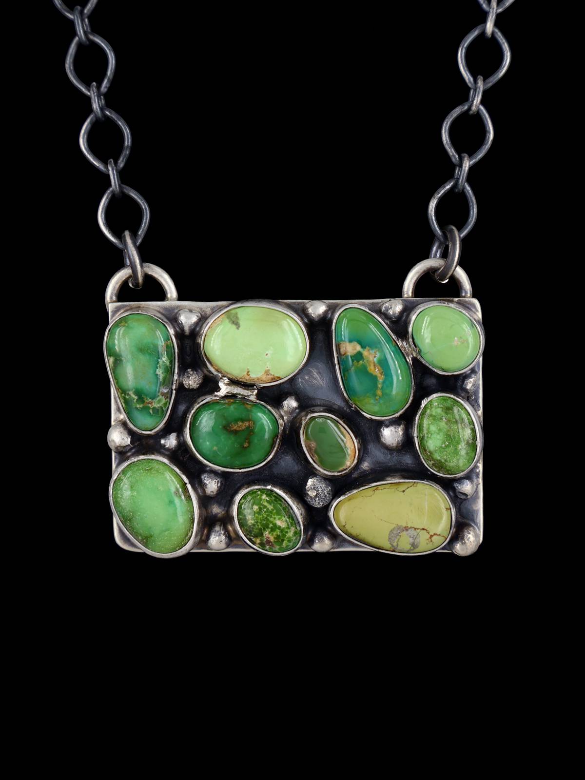 Native American Jewelry Sonoran Gold Turquoise Necklace - PuebloDirect.com