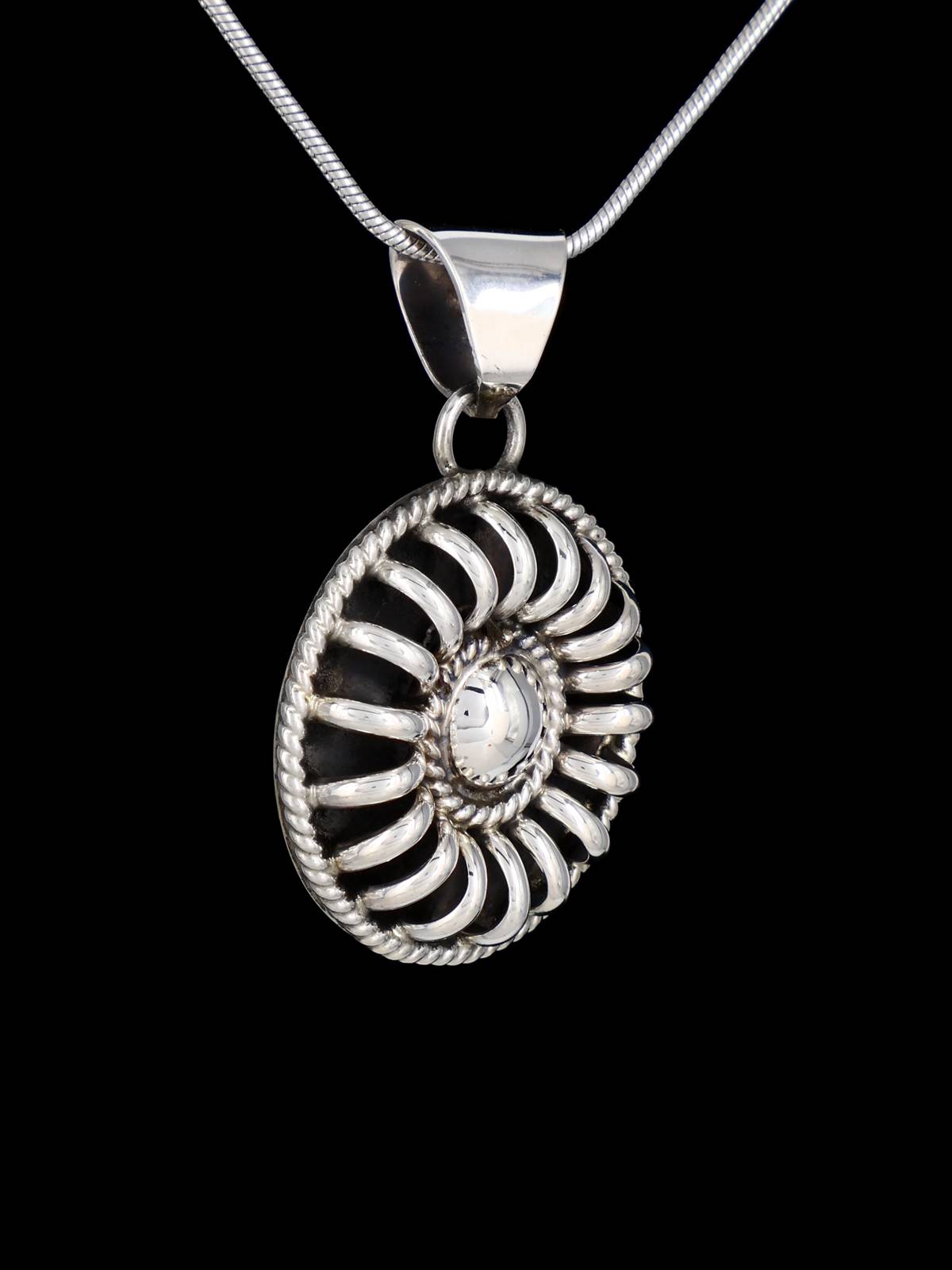 Navajo Sculpted Sterling Silver Pendant - PuebloDirect.com
