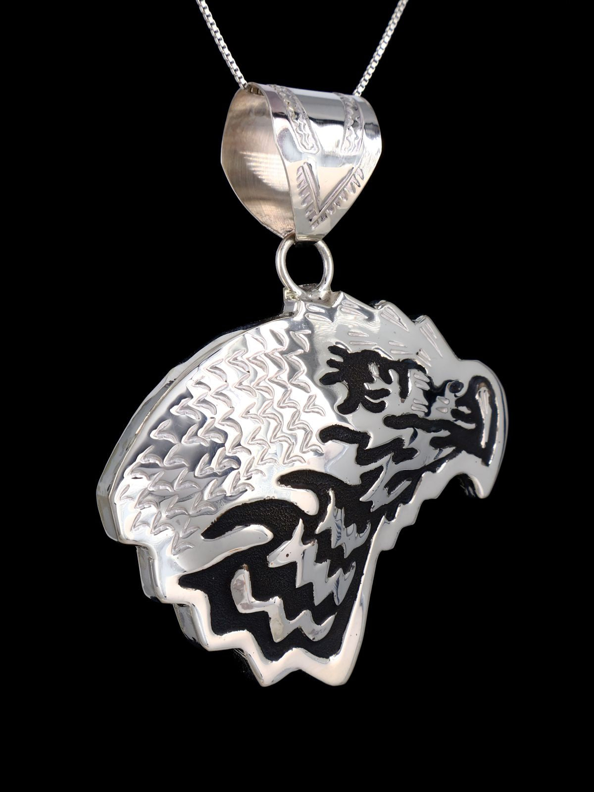 Navajo Sterling Silver Multi Dimensional Eagle Pendant - PuebloDirect.com