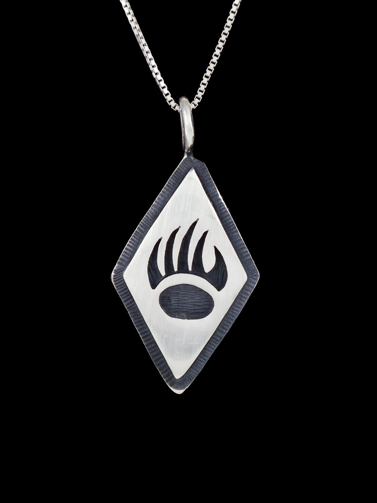 Native American Sterling Silver Hopi Overlay Pendant - PuebloDirect.com