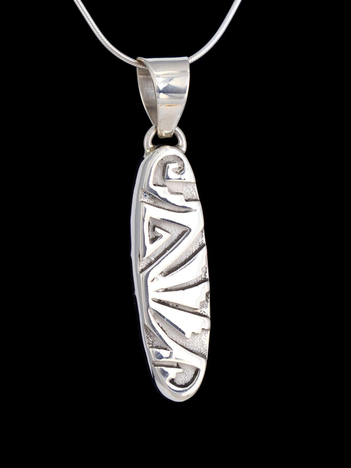 Native American Reversible Spiny Oyster and Turquoise Inlay Pendant - PuebloDirect.com