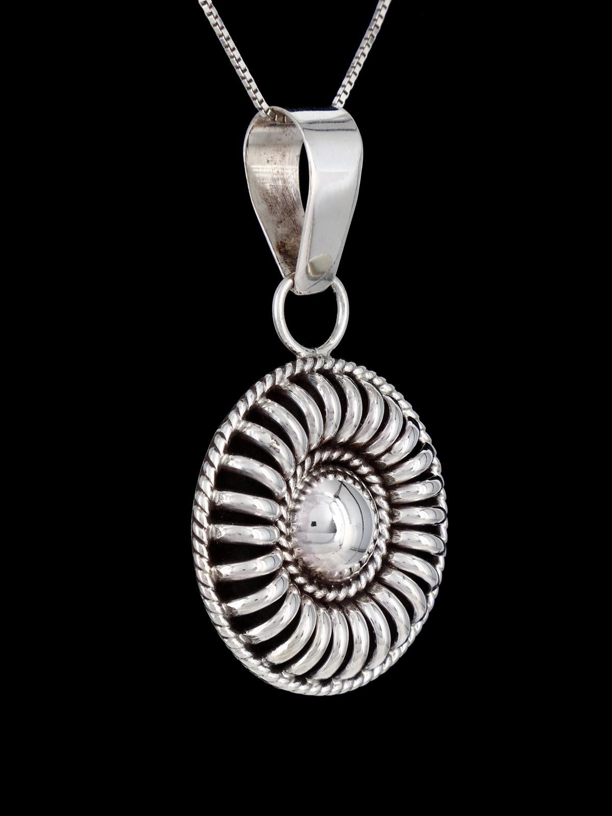 Navajo Sculpted Sterling Silver Pendant - PuebloDirect.com