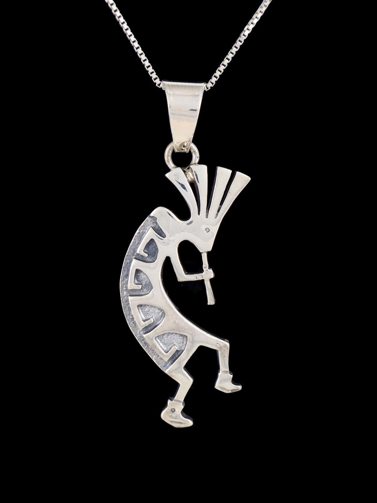 Navajo Necklace Sterling Silver Kokopelli Pendant