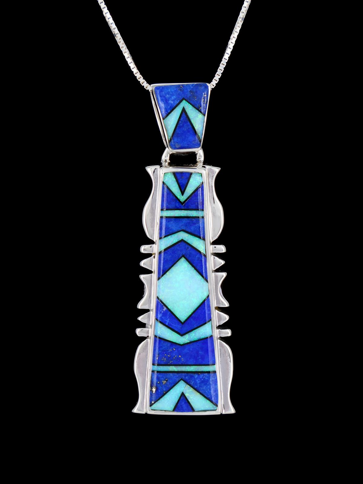 Pendentif incrusté d’opalite en argent sterling Navajo