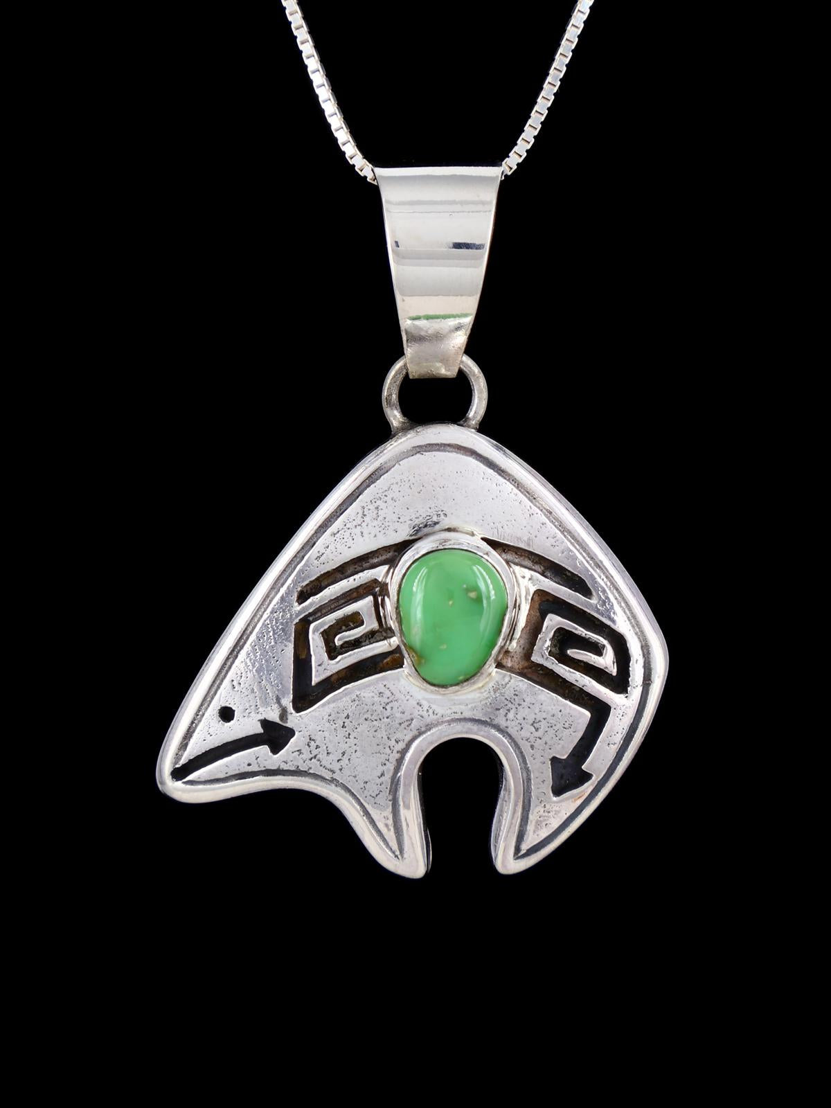 Navajo Necklace Sonoran Gold Turquoise Bear Pendant