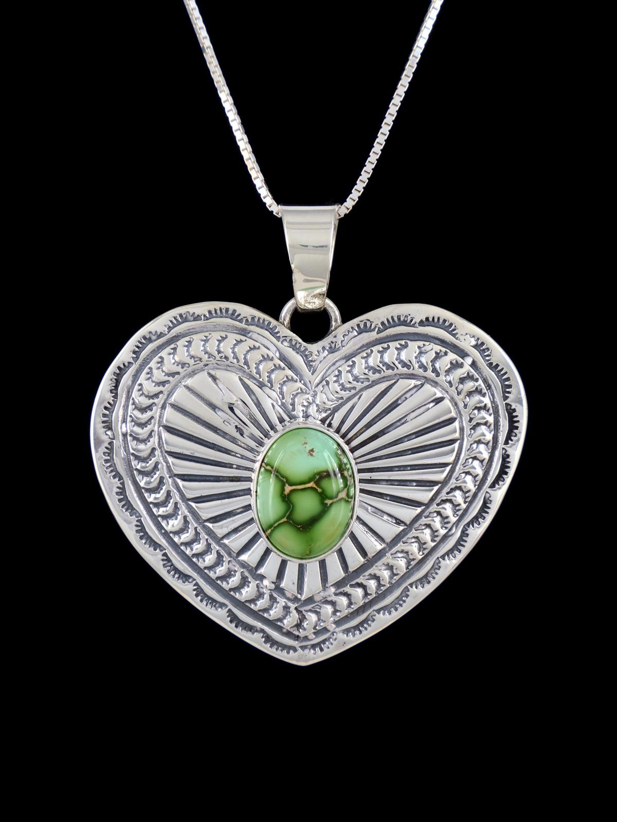 Native American Jewelry Sonoran Gold Turquoise Heart Pendant