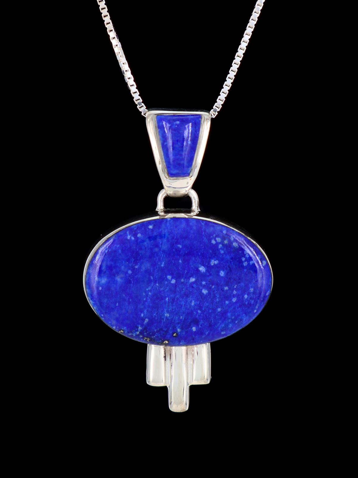 Native American Sterling Silver Lapis Pendant