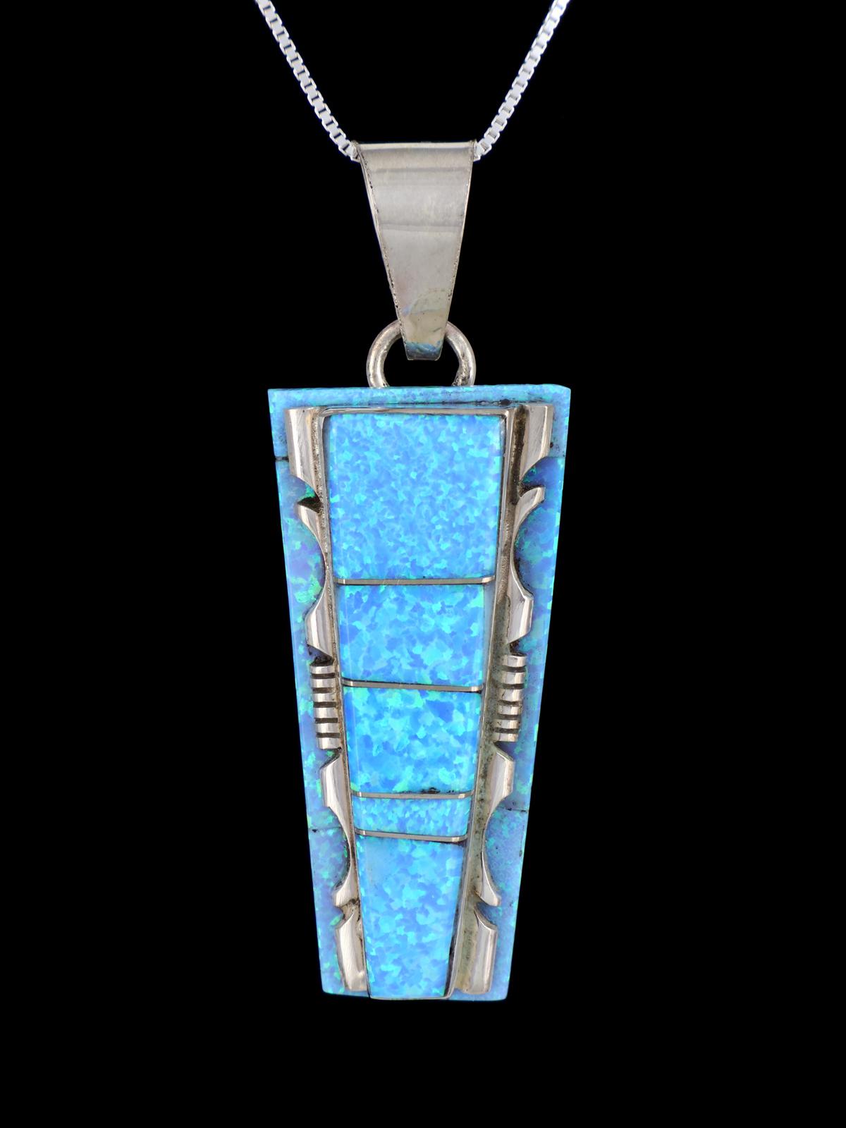 Navajo Sterling Silver Opalite Inlay Pendant