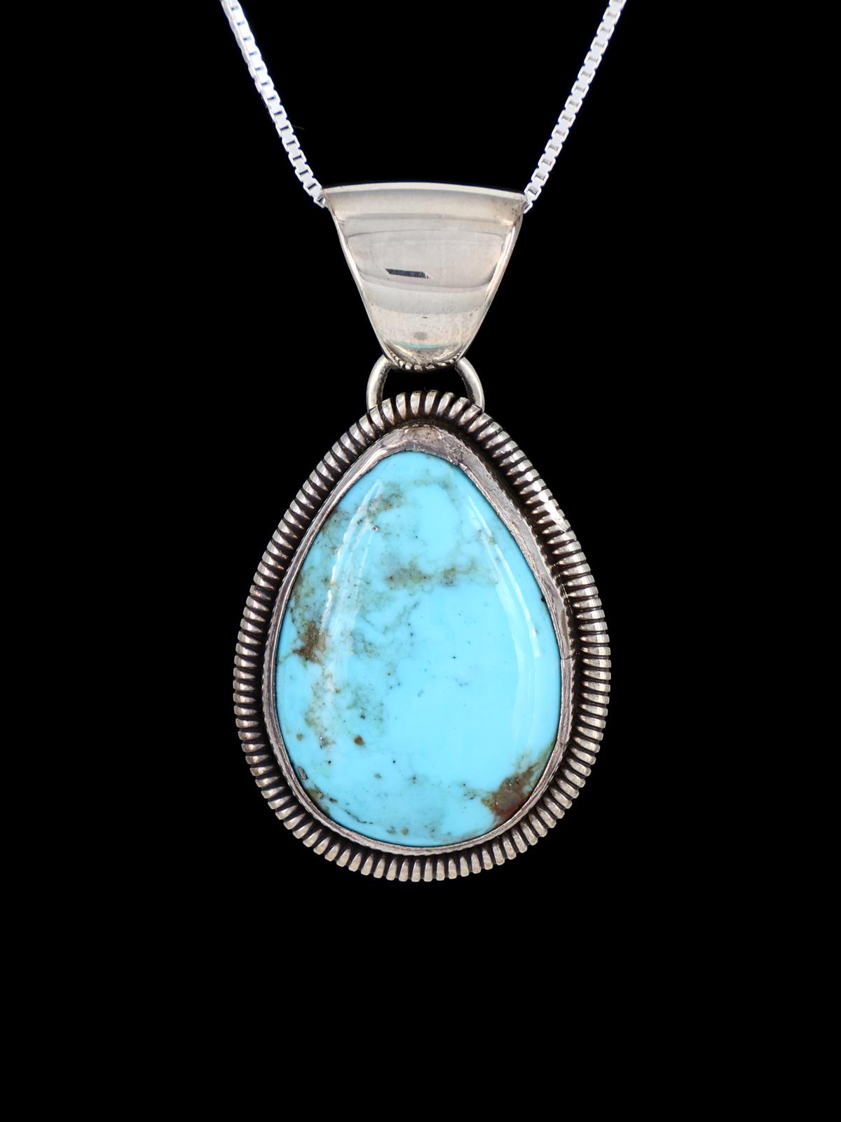 Native American Sterling Silver Turquoise Pendant