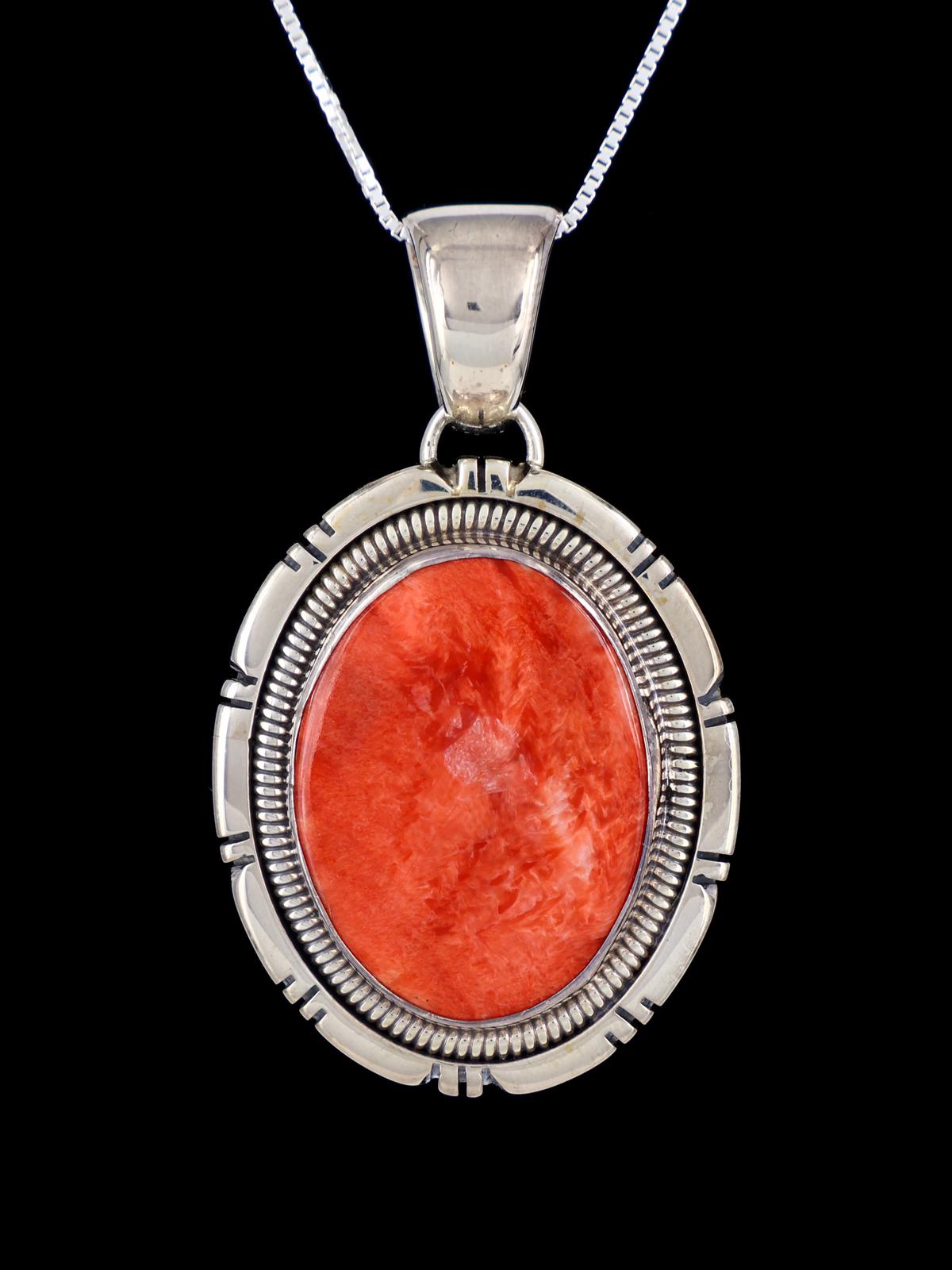 Native American Jewelry Sterling Silver Spiny Oyster Pendant