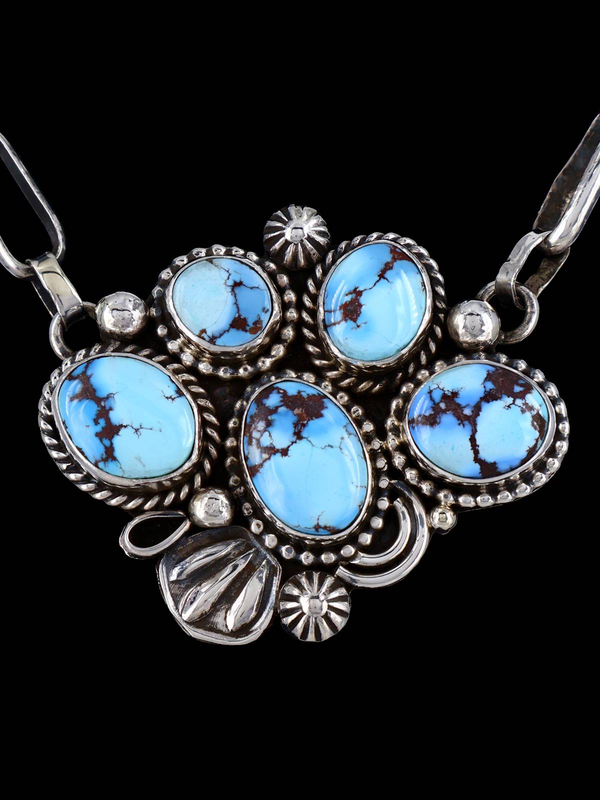 Navajo Sterling Silver Golden Hill Turquoise Necklace - PuebloDirect.com