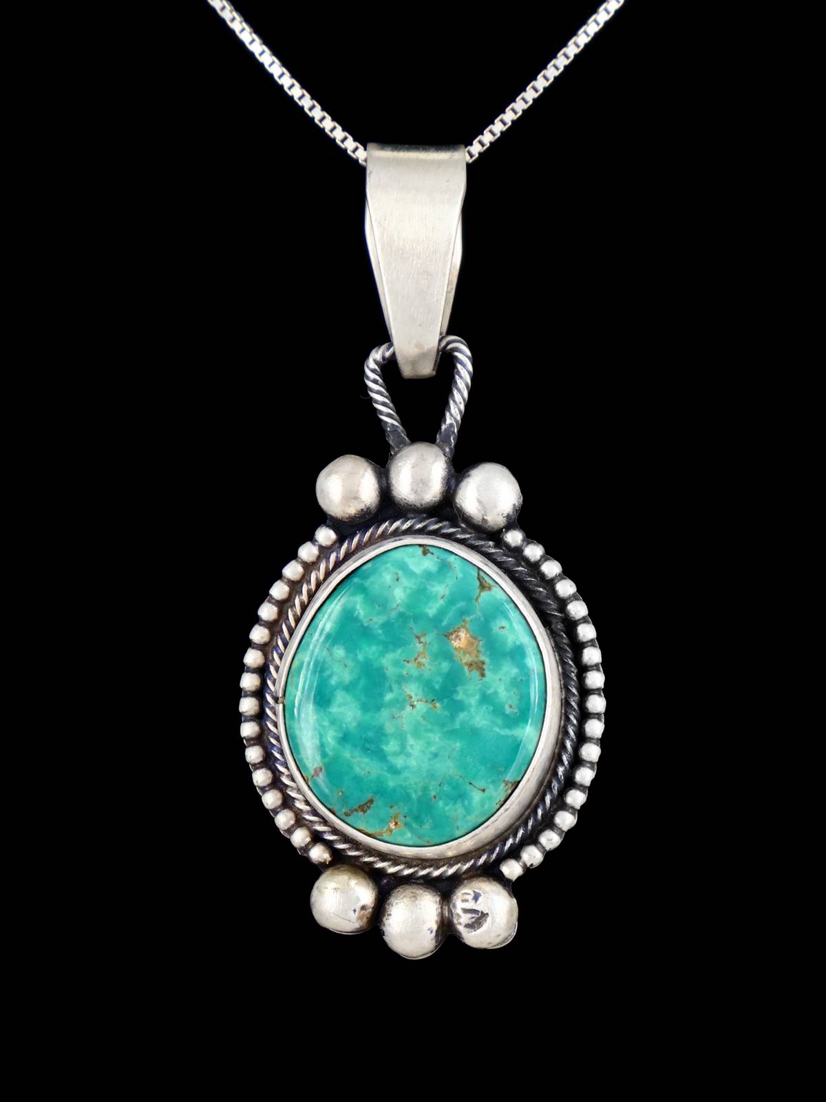 Native American Jewelry Stone Mountain Turquoise Pendant - PuebloDirect.com
