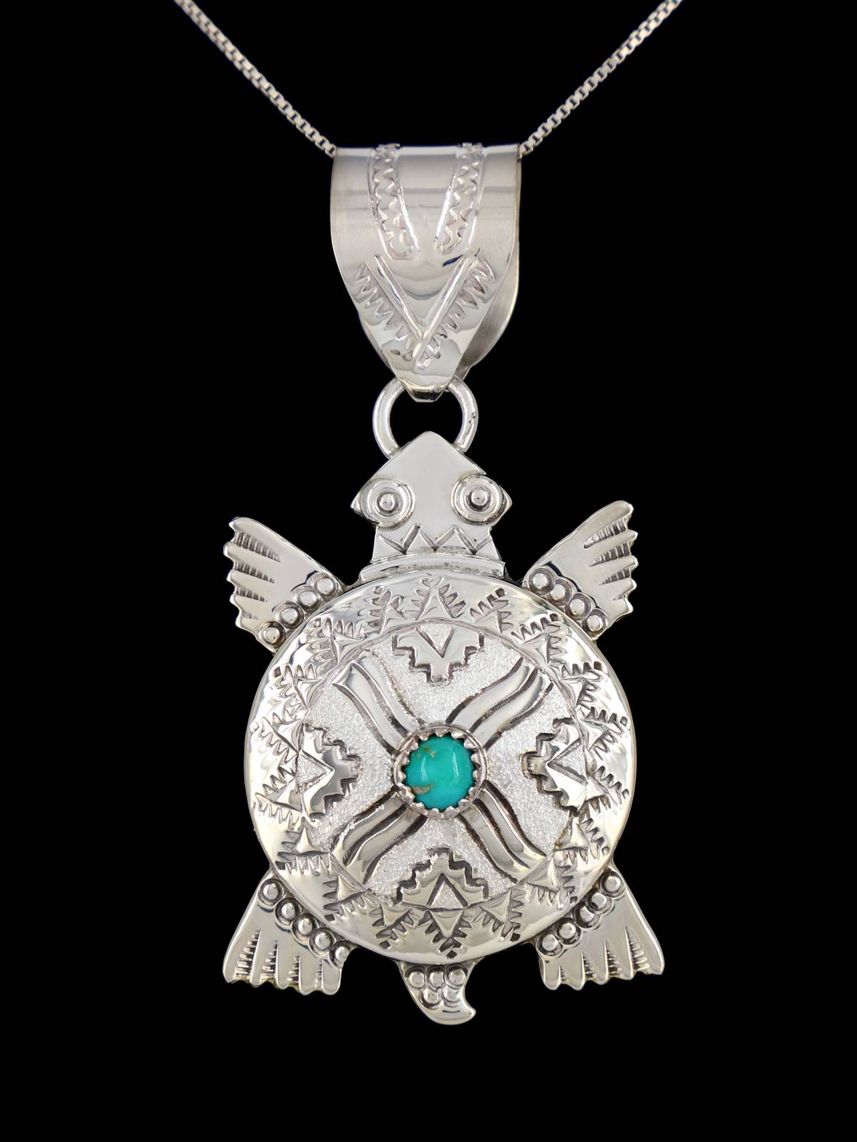 Colgante de tortuga multidimensional turquesa navajo
