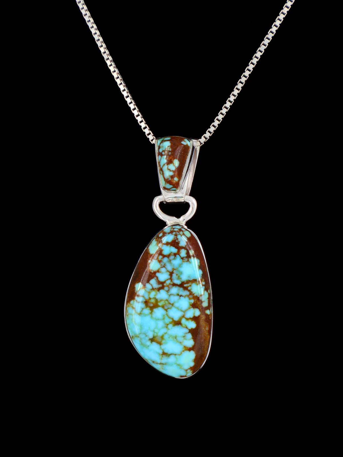 Native American Sterling Silver #8 Turquoise Pendant