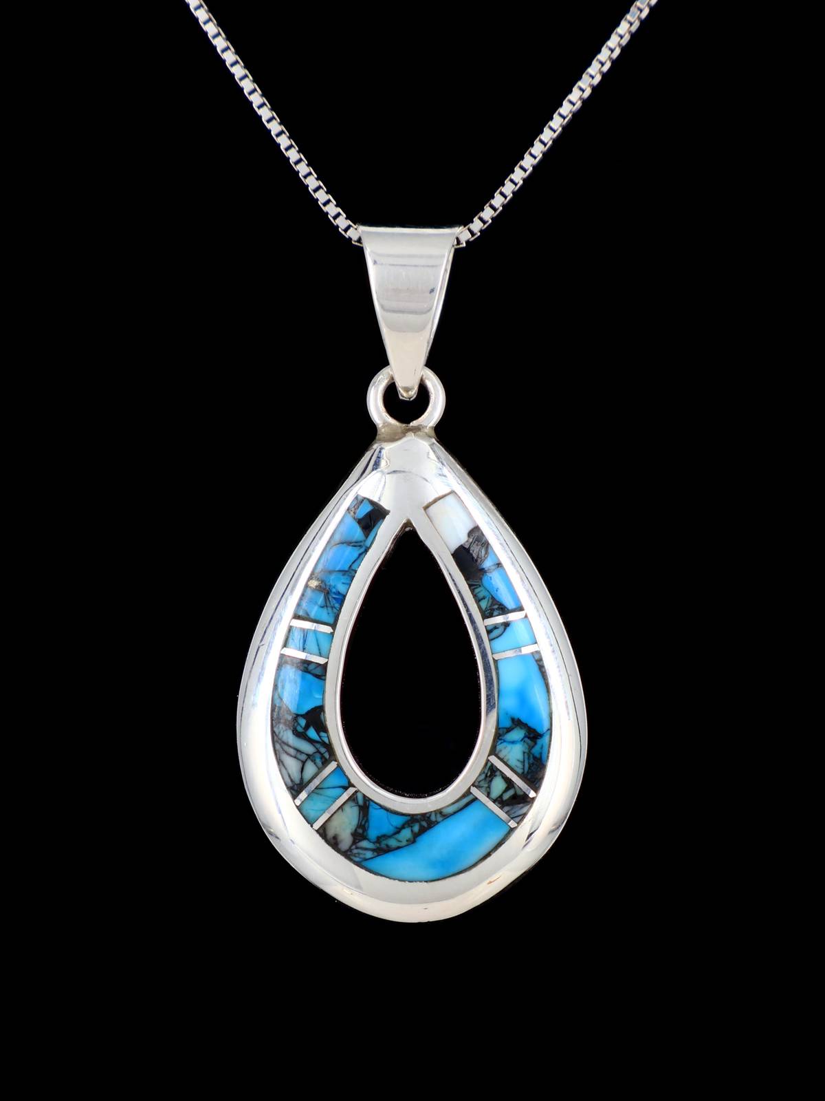 Pendentif cactus incrusté de pavés turquoise amérindiens