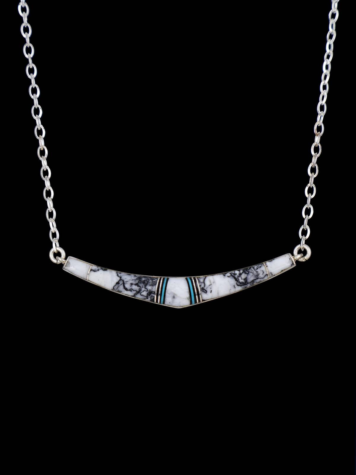 Collar con incrustaciones navajo de múltiples piedras de joyería nativa americana