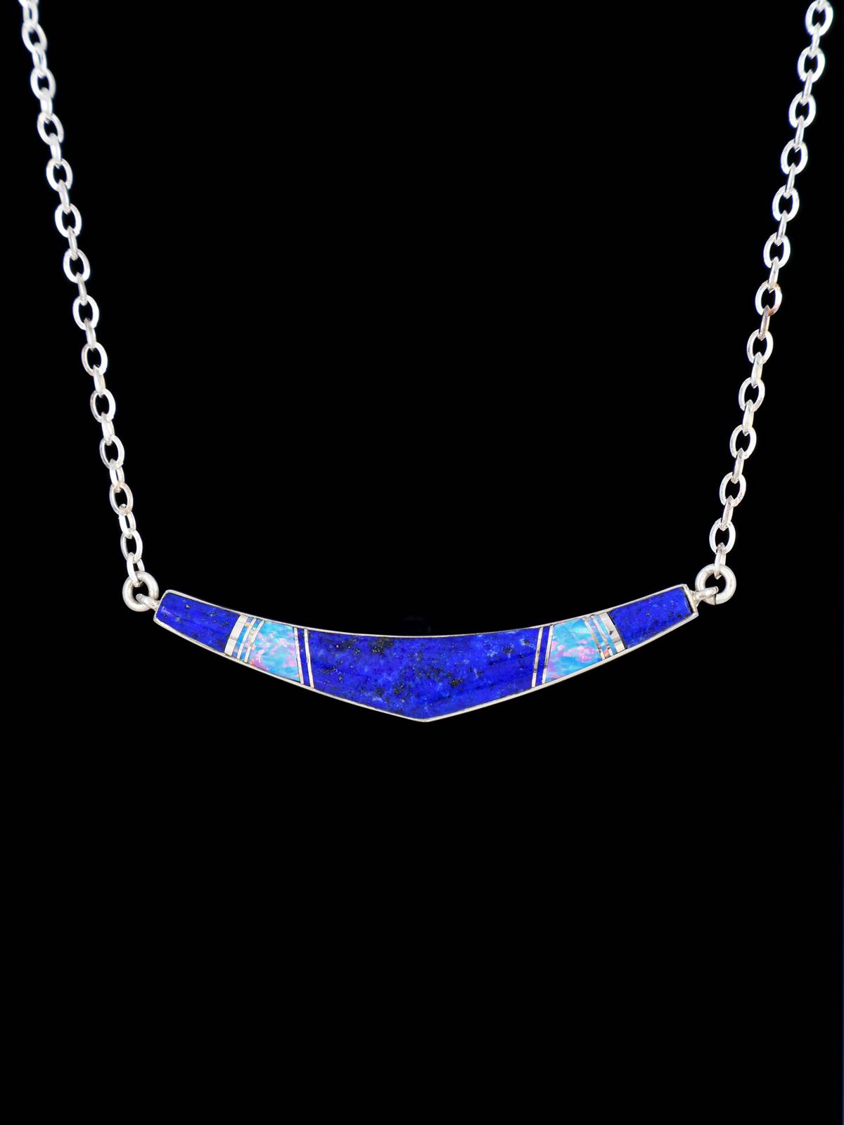 Collar con incrustaciones navajo de múltiples piedras de joyería nativa americana