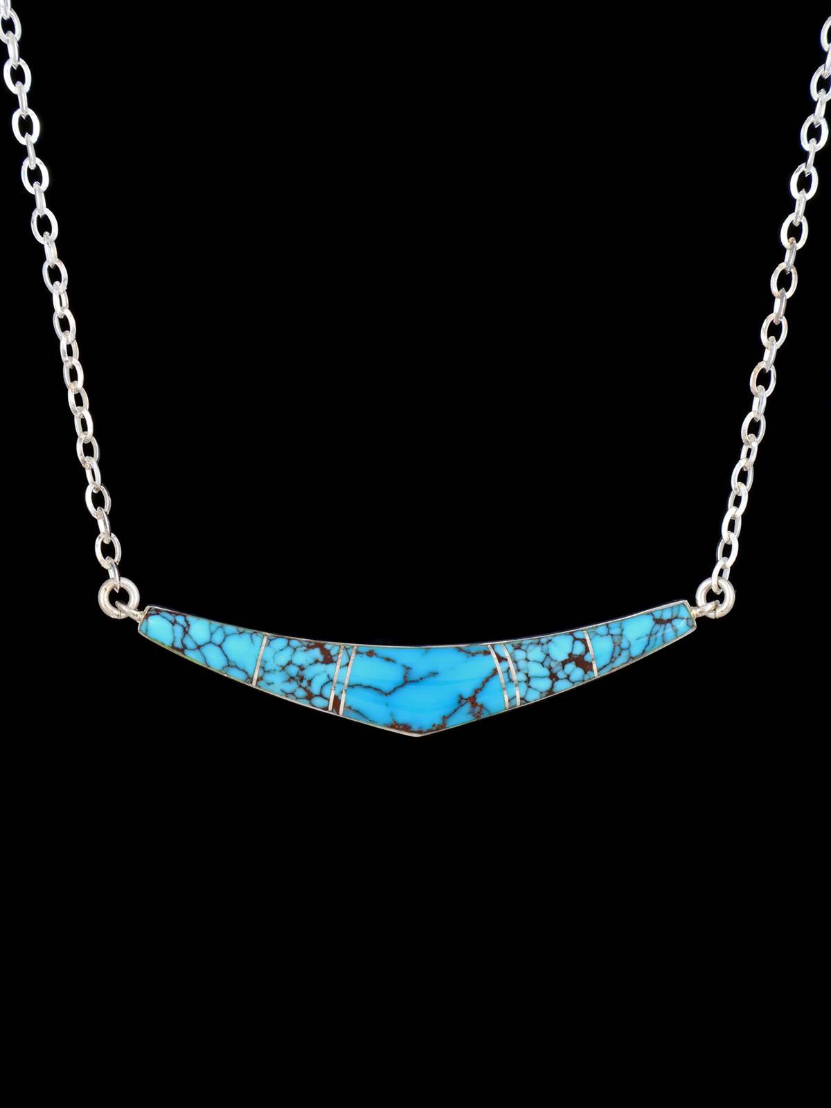 Native American Jewelry Turquoise Navajo Inlay Necklace
